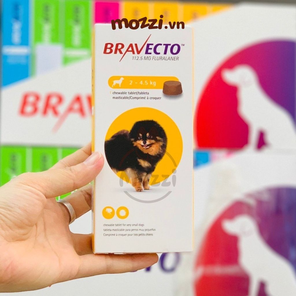 Viên nhai ve rận bọ chét và viêm da Bravecto cho chó mèo