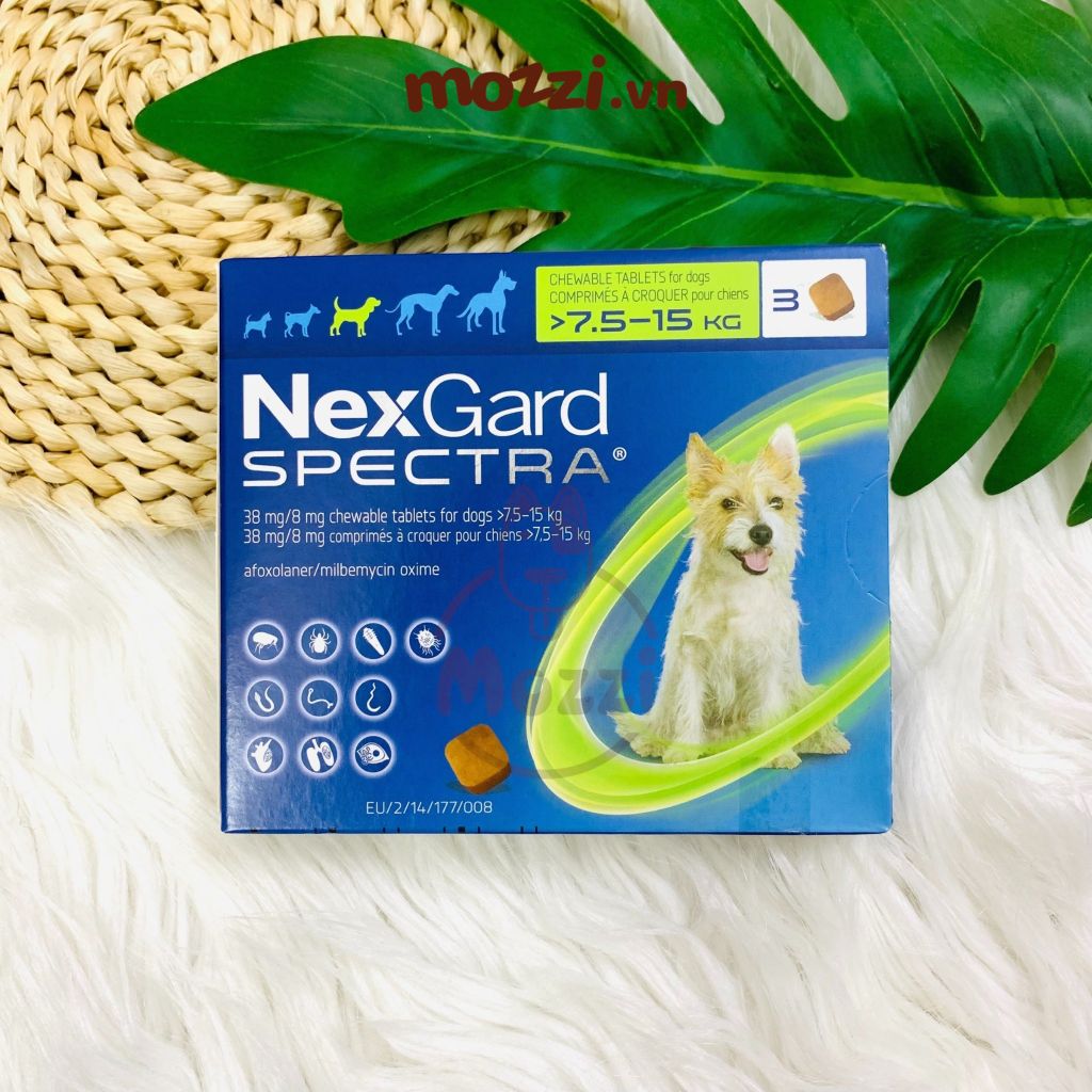 Viên nhai tẩy giun trị ve bọ chét Nexgard Spectra cho chó