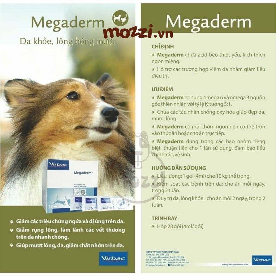 Gel dưỡng da dưỡng lông Megaderm Virbac cho chó mèo