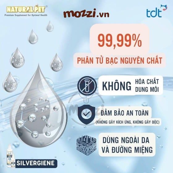 Chai xịt mau lành vết thương ngoài da Nano Silvergiene giảm hôi miệng viêm nha chu cho chó mèo Chai 60ml