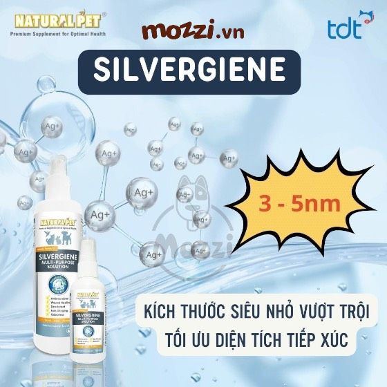 Chai xịt mau lành vết thương ngoài da Nano Silvergiene giảm hôi miệng viêm nha chu cho chó mèo Chai 60ml