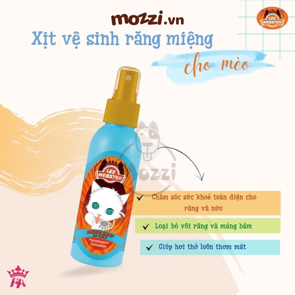 Xịt vệ sinh răng miệng Lee&Webster Chai 130ml cho mèo