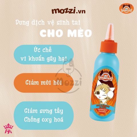 Dung dịch vệ sinh tai Lee&Webster Chai 130ml cho mèo 