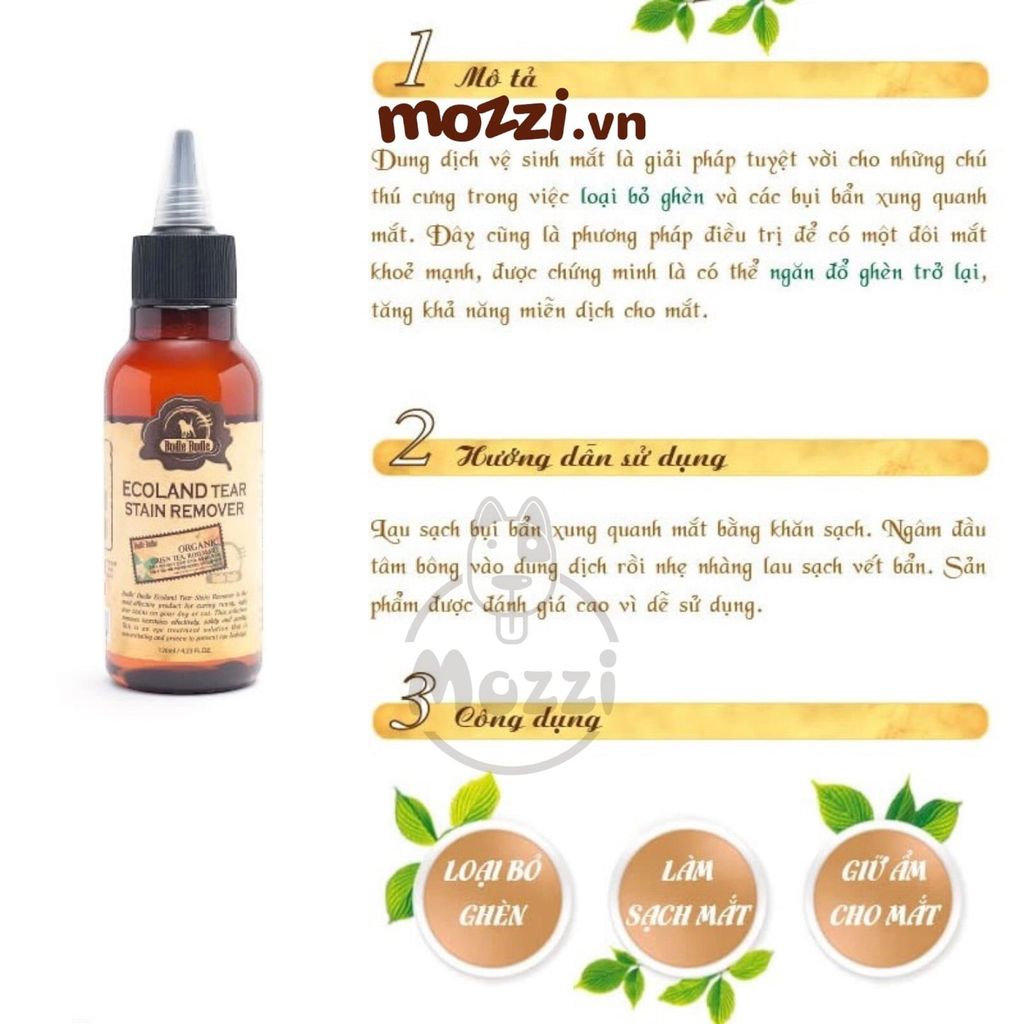 Dung dịch vệ sinh lau mắt Budle'Budle Chai 120ml cho chó