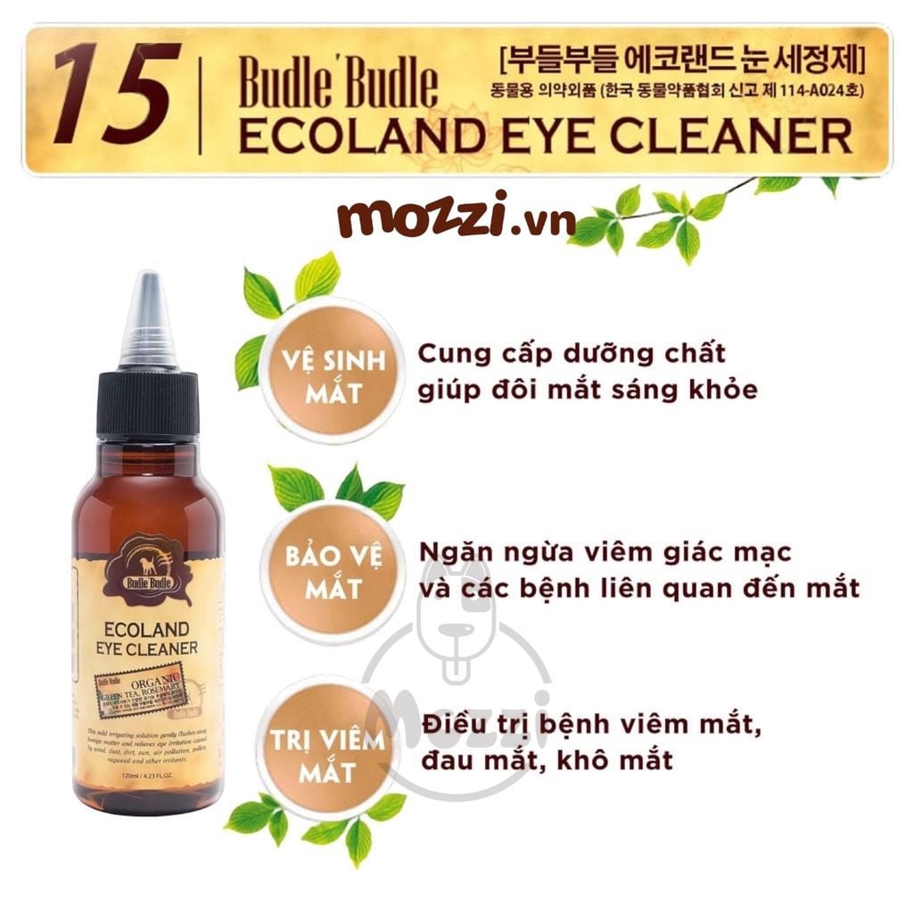 Dung dịch nhỏ mắt Budle'Budle Chai 120ml cho chó
