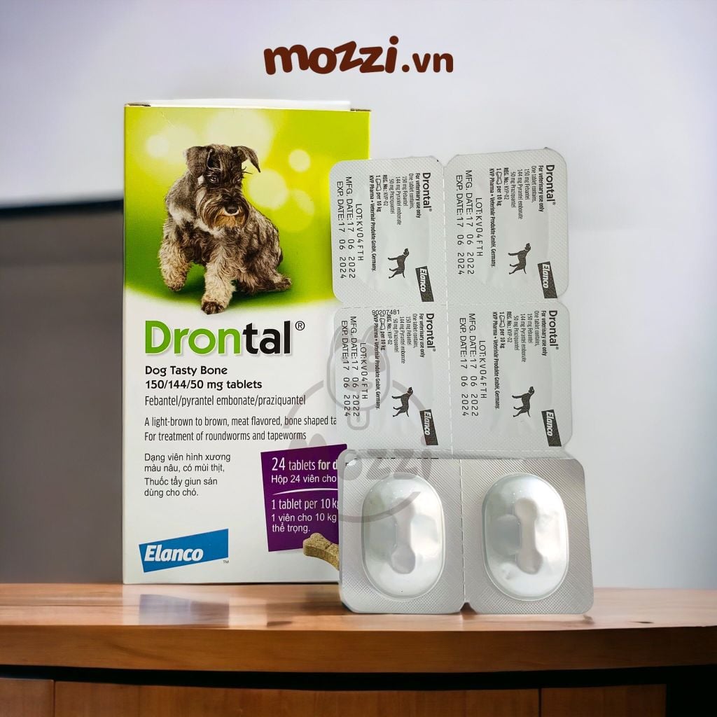 Viên nhai tẩy giun Drontal Tasty Bone Elanco cho chó