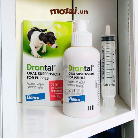  Tẩy giun dạng nước Drontal Puppy Elanco Chai 50ml cho chó con kèm xilanh 