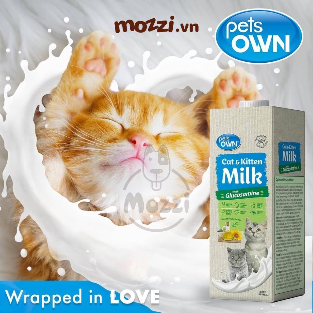 Sữa tươi Úc Pets OWN Hộp 1L với Glucosamine cho chó mèo