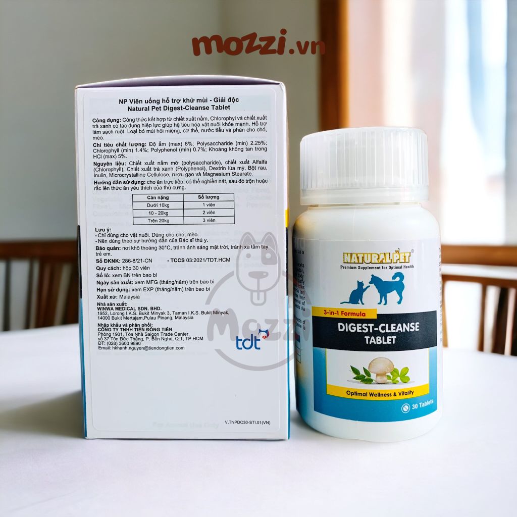 Digest-Cleanse Tablet Viên khử mùi giải độc cho chó mèo