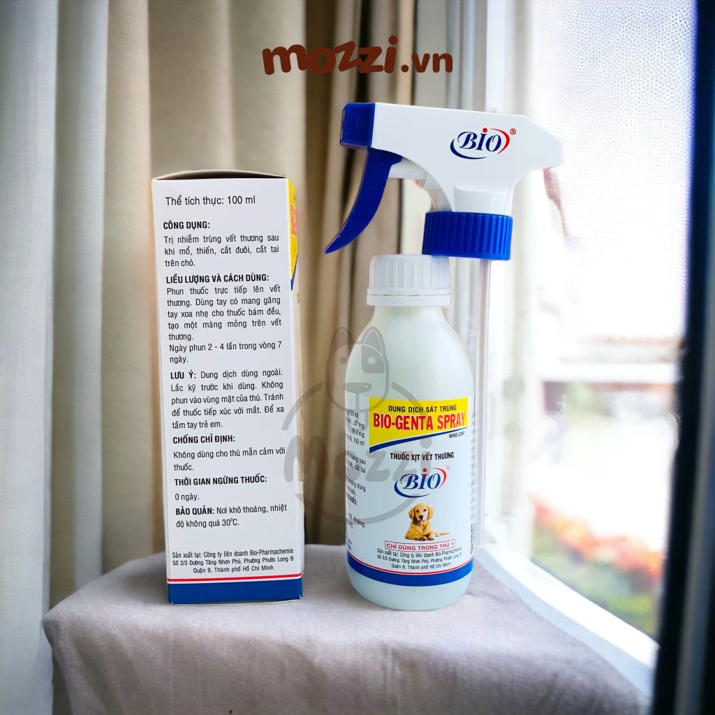Bio Genta Spray Xịt khử trùng vết thương 100ml cho chó mèo