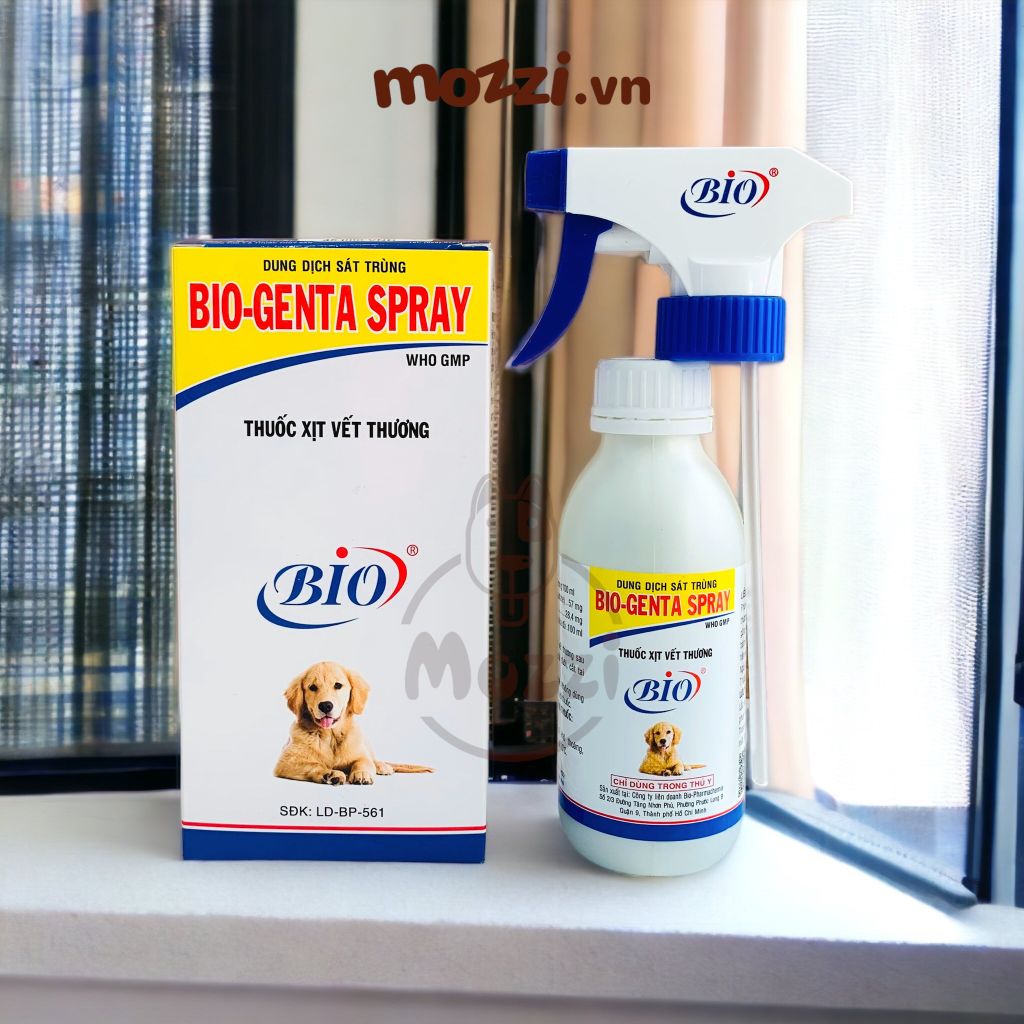 Bio Genta Spray Xịt khử trùng vết thương 100ml cho chó mèo