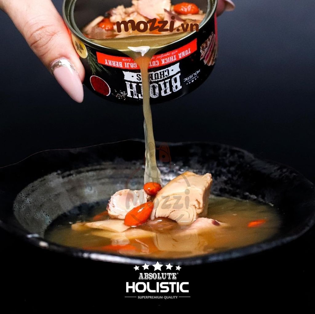 Pate cho chó mèo Broth Chunks Absolute Holistic Lon 80gr
