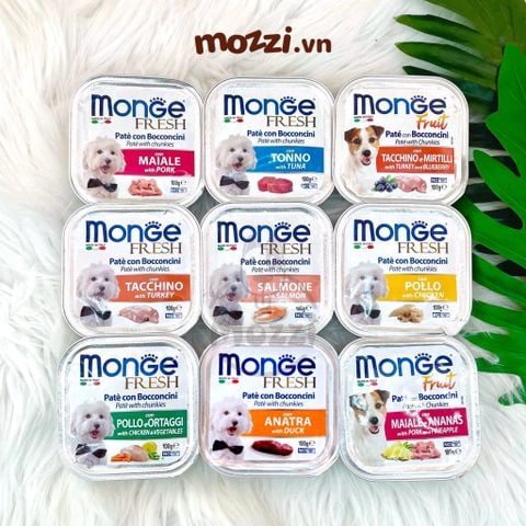  Pate cho chó Monge mix trái cây Hộp 100gr 