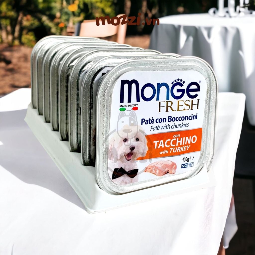 Pate cho chó Monge mix trái cây Hộp 100gr