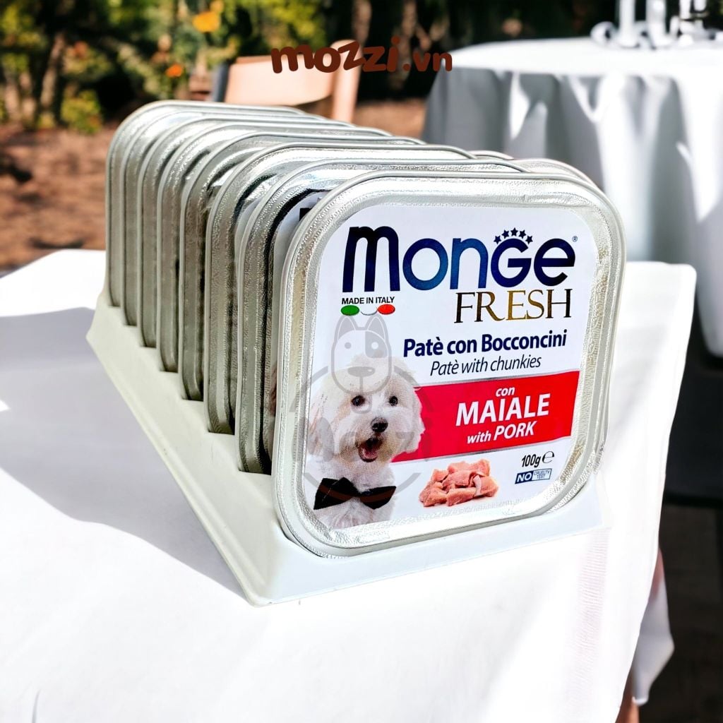 Pate cho chó Monge mix trái cây Hộp 100gr