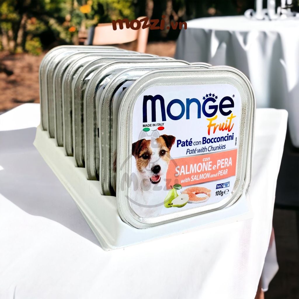 Pate cho chó Monge mix trái cây Hộp 100gr