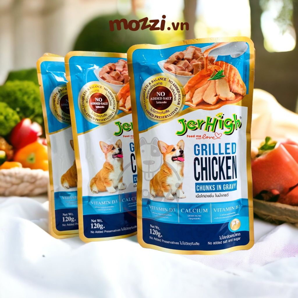 Pate cho chó JerHigh sốt thịt hầm Gói 120gr
