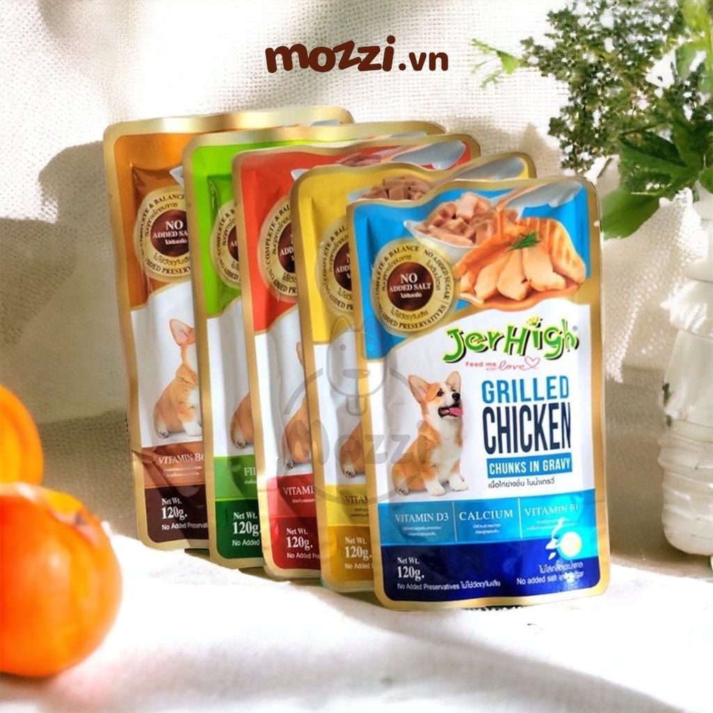 Pate cho chó JerHigh sốt thịt hầm Gói 120gr