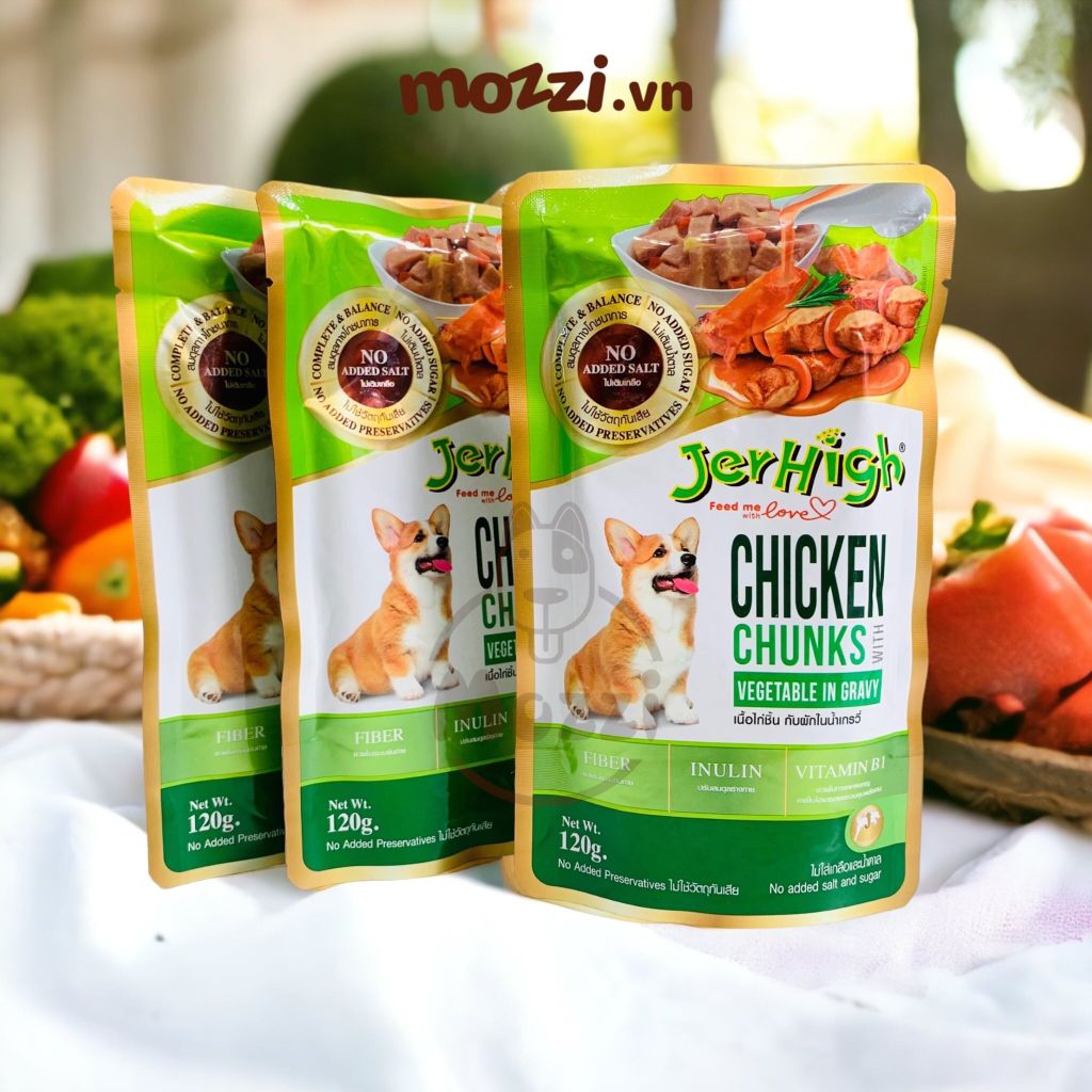 Pate cho chó JerHigh sốt thịt hầm Gói 120gr