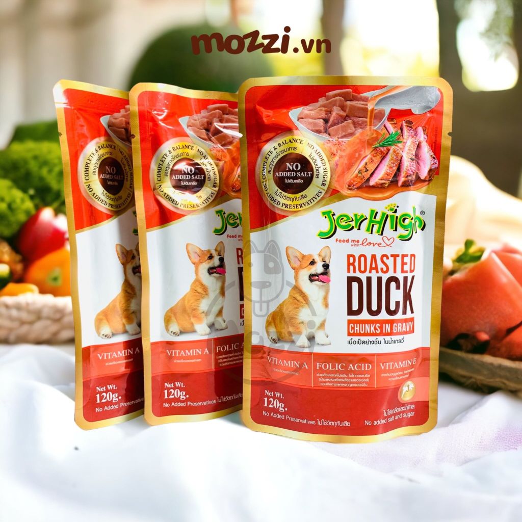 Pate cho chó JerHigh sốt thịt hầm Gói 120gr