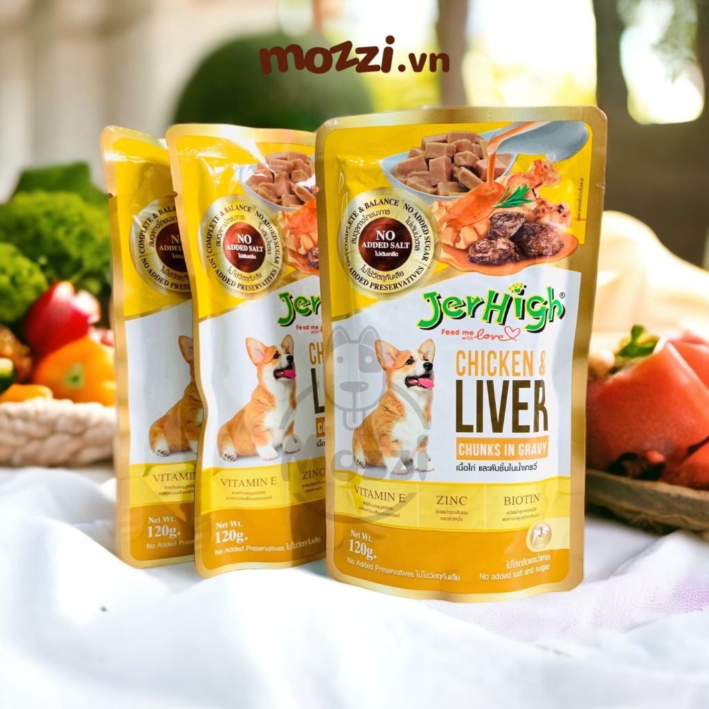 Pate cho chó JerHigh sốt thịt hầm Gói 120gr