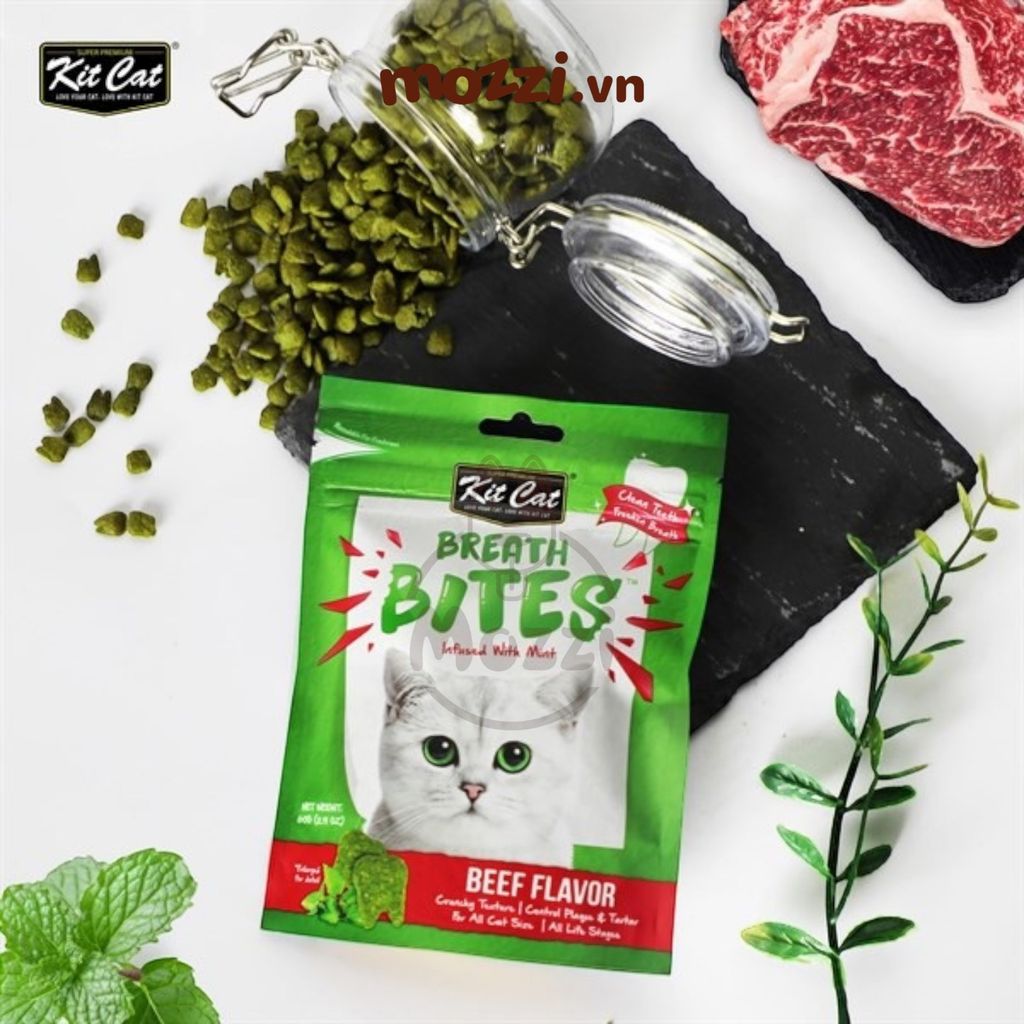 Snack cho mèo Sạch răng thơm miệng Breath Bites KitCat gói 60gr