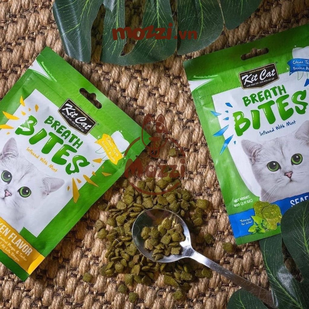 Snack cho mèo Sạch răng thơm miệng Breath Bites KitCat gói 60gr