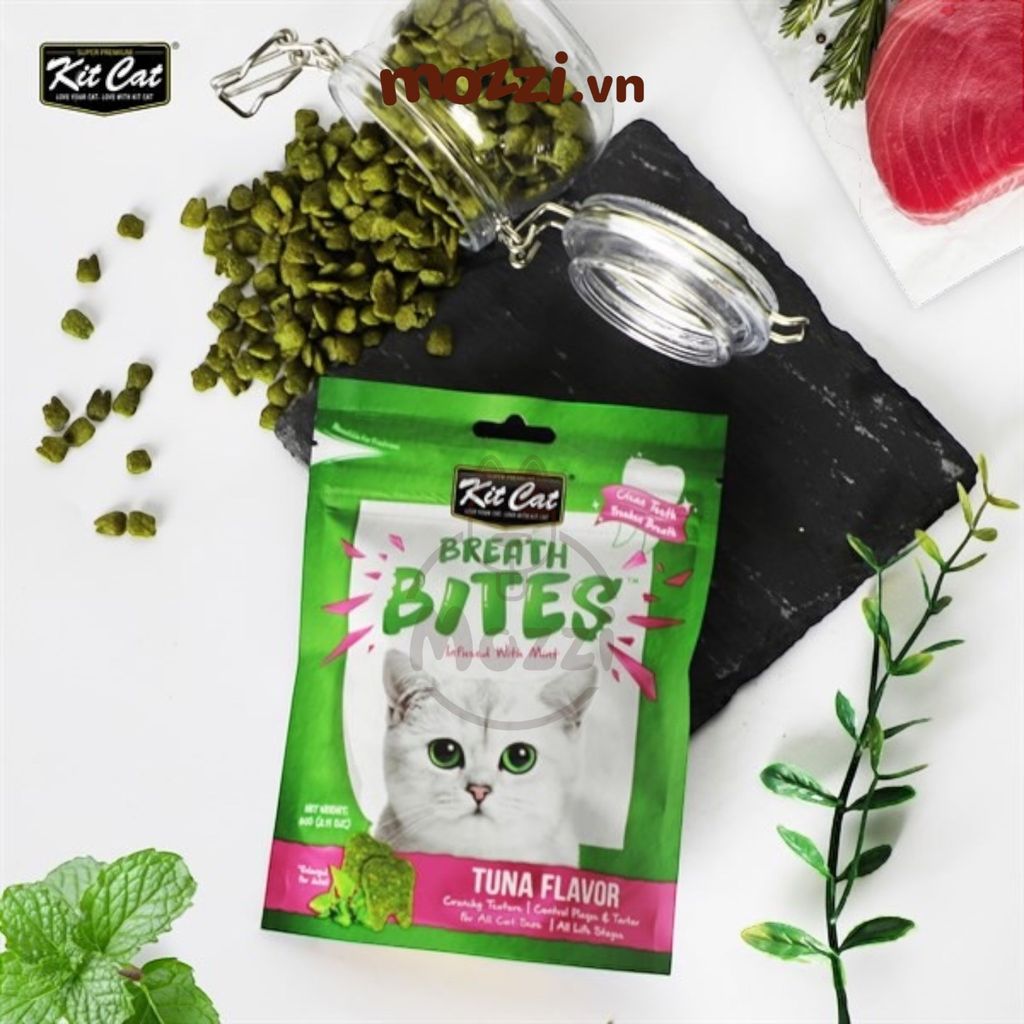 Snack cho mèo Sạch răng thơm miệng Breath Bites KitCat gói 60gr