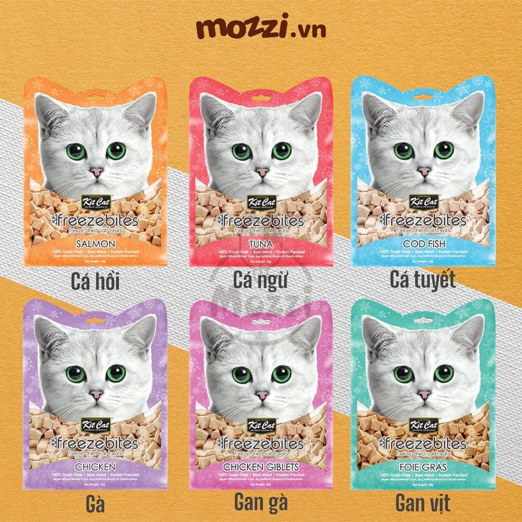 Snack cho mèo Thịt sấy khô Freezebites KitCat gói 20gr