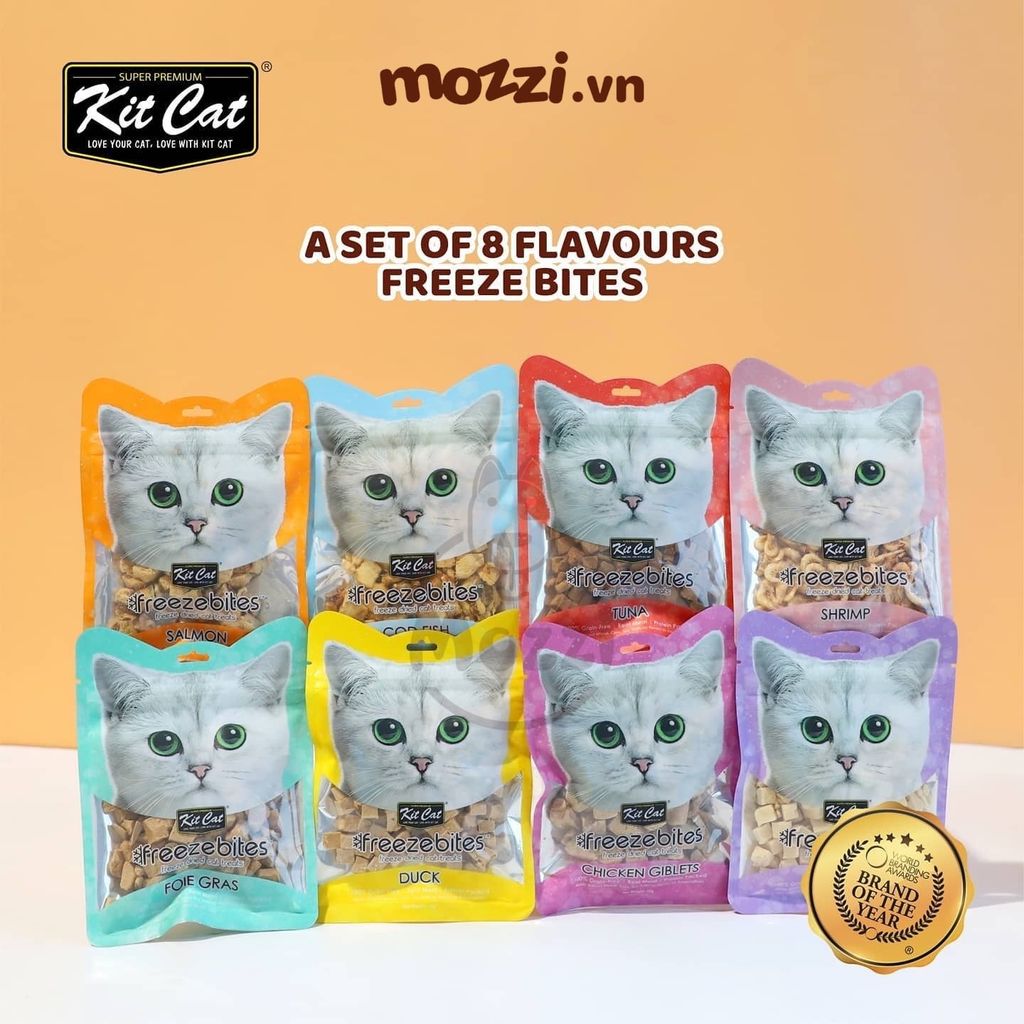 Snack cho mèo Thịt sấy khô Freezebites KitCat gói 20gr