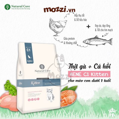  Thức ăn hạt hữu cơ Natural Core Bene C1 Cho mèo Con [400g - 500g - 2kg - 5kg] 