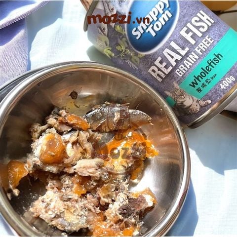  Pate cho mèo Snappy Tom lon 400gr Real Fish Real Meat 