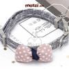 Vòng cổ cho chó mèo Nơ cotton denim dễ thương