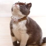  Vòng cổ cho chó mèo Nơ cotton denim dễ thương 