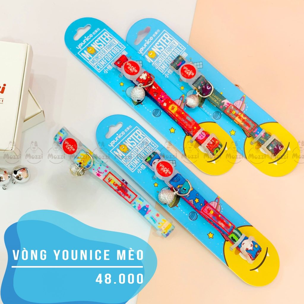 Younice Vòng cổ kèm chuông cho mèo [20-32cm 2-6kg]