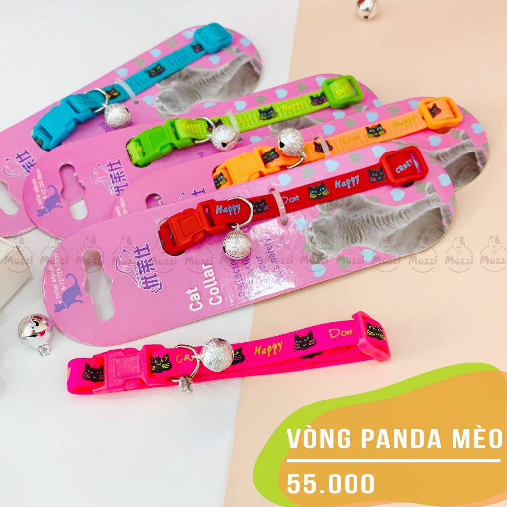 Vòng cổ cho chó mèo Panda kèm chuông [20-32cm 2-6kg]