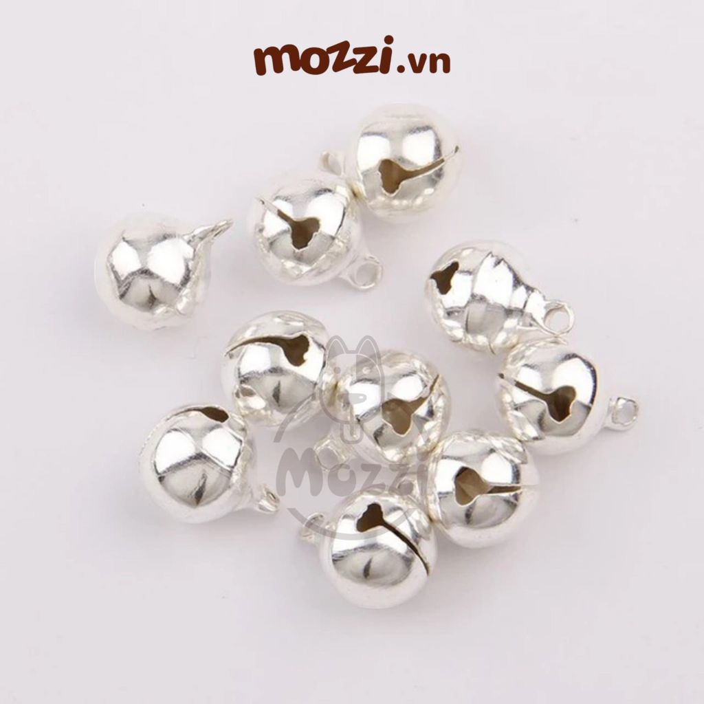 Lục lạc - Chuông leng keng màu bạc trơn 1.5cm