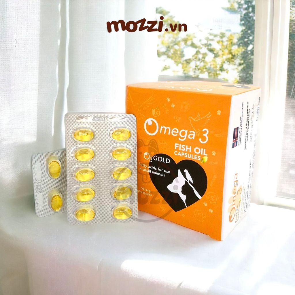 Viên dầu cá dưỡng da lông Omega3 Fish Oil cho chó mèo Hộp 10 vỉ