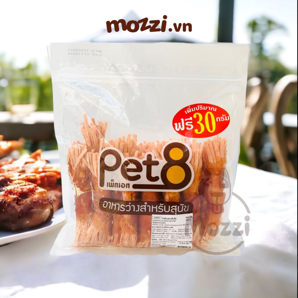 Snack cho chó Gà sấy mềm Pet8 Sasami Jerky