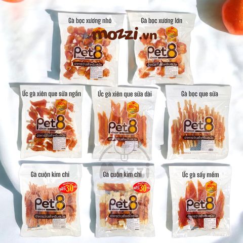  Snack cho chó Gà sấy mềm Pet8 Sasami Jerky 