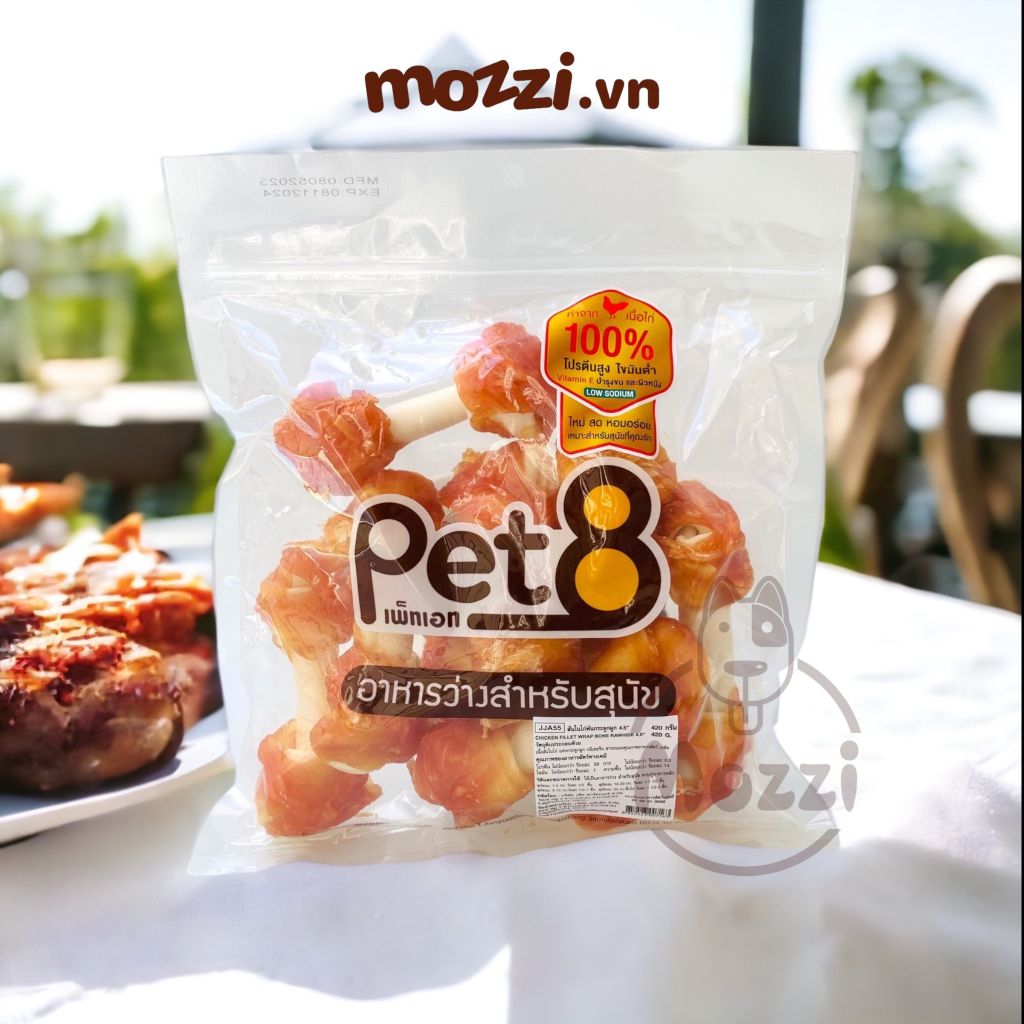 Snack cho chó Gà sấy mềm Pet8 Sasami Jerky
