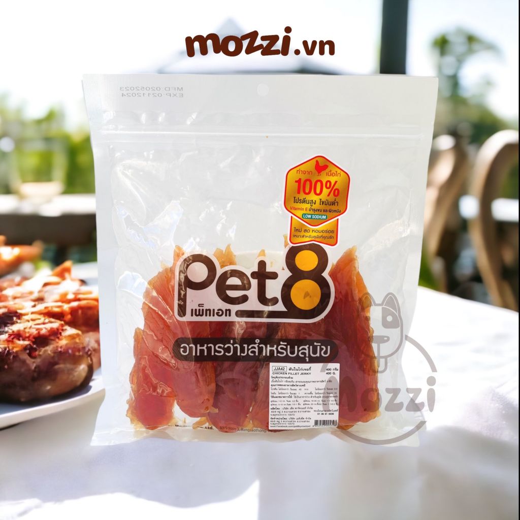 Snack cho chó Gà sấy mềm Pet8 Sasami Jerky