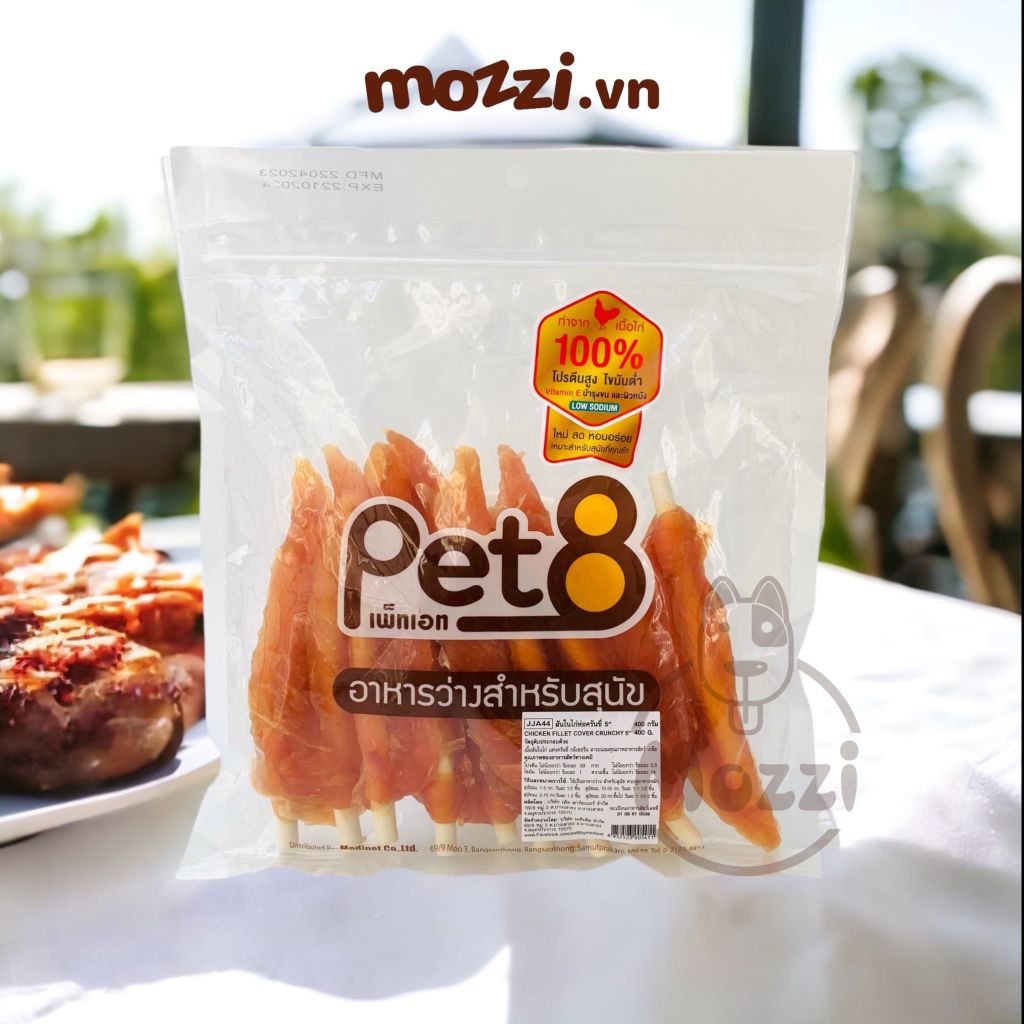 Snack cho chó Gà sấy mềm Pet8 Sasami Jerky