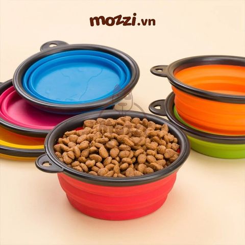 Chén bát ăn cho chó mèo Elite cao su có thể gấp gọn đi du lịch tiện lợi 