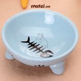  Elite Chén sứ 3 chân hình xương cá cho chó mèo 