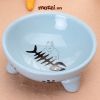 Elite Chén sứ 3 chân hình xương cá cho chó mèo