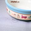 Khay thức ăn đôi chén sứ kèm kệ sắt cho chó mèo