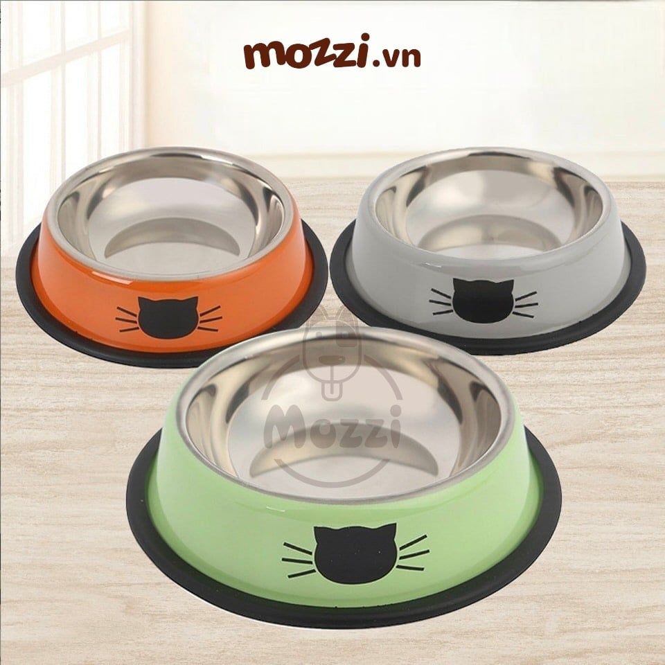 Chén ăn inox hình mặt mèo