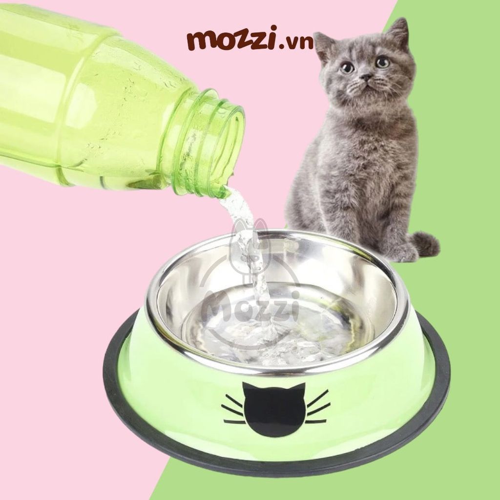 Chén ăn inox hình mặt mèo