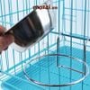 Chén bát ăn cho chó mèo inox trơn treo chuồng